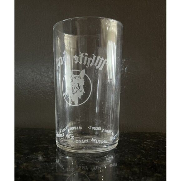 White Scot Scottish Terrier Logo Drinking Glass The Hamburger Co Whiskey Chicago - Picture 2 of 4